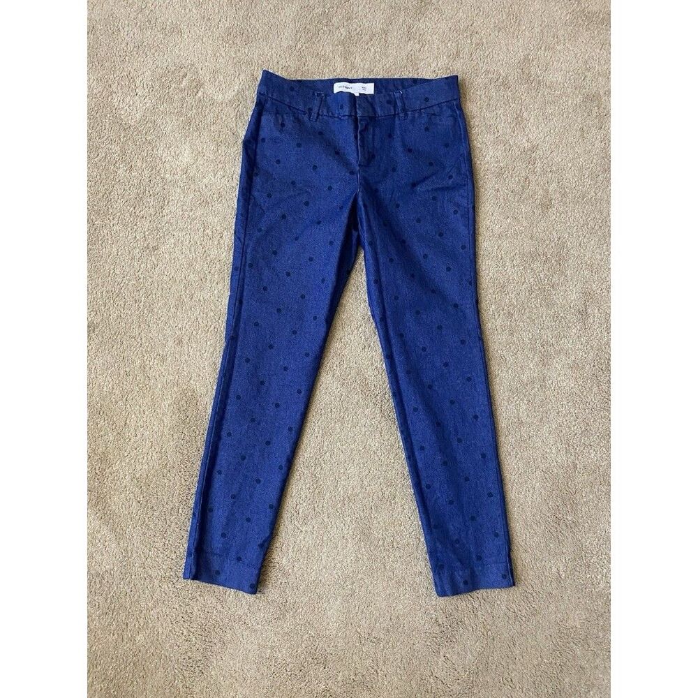Old Navy Women's Pixie Skinny Ankle Black Polka Dots Classic Workwear Size 2